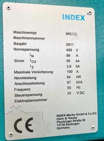 CNC Mehrspindeldrehautomat Index MS 22 C