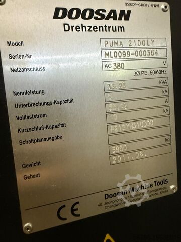 CNC lathe Doosan Puma 2100LY