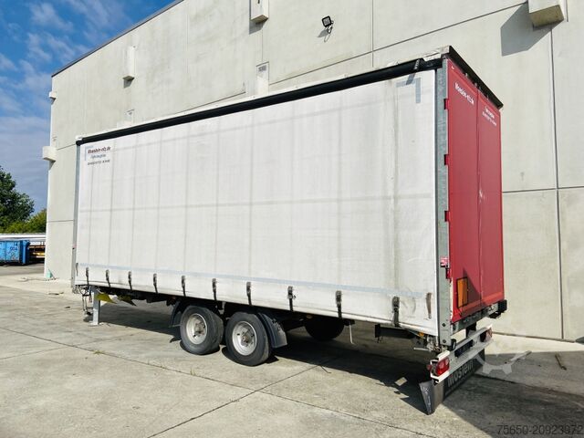Open trailer with tarp Möslein TP 11 Schwebheim  Tandem- Schiebeplanenanhänger zum Durchladen