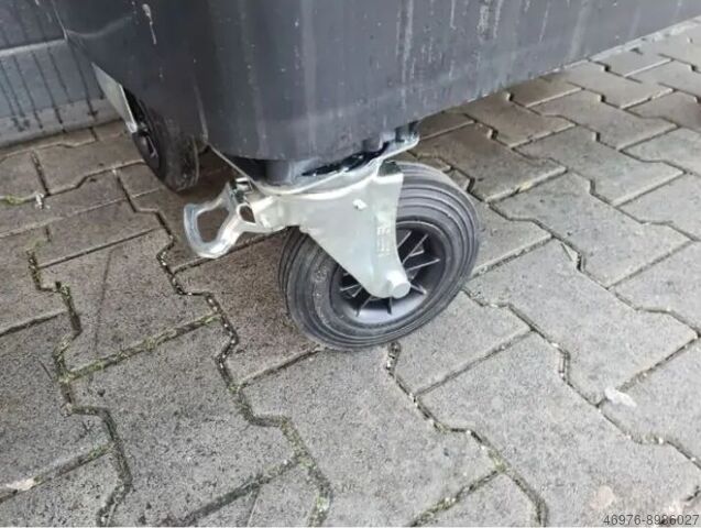 Müllgroßbehälter MGB Mülltone Container WEBER / Volumen: 770 l / schwarz / gelb Abm.: 1.360 x 770 x 1.310 mm (BxTxH)