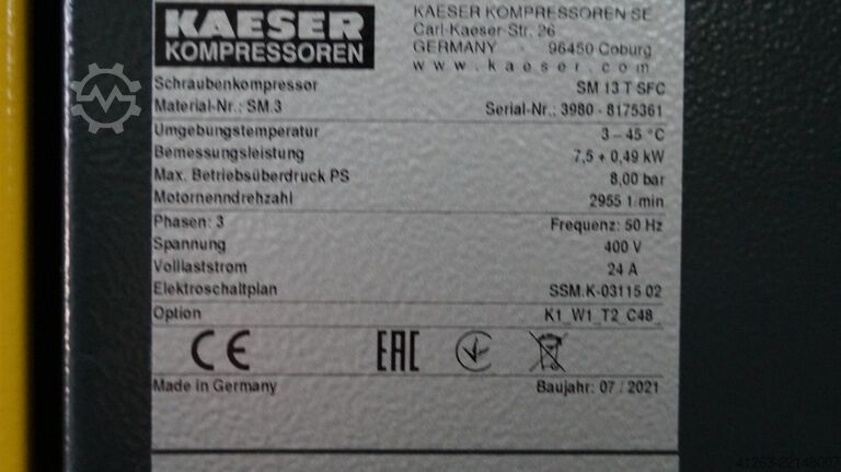 Screw compressor Kaeser SM 13 T SFC