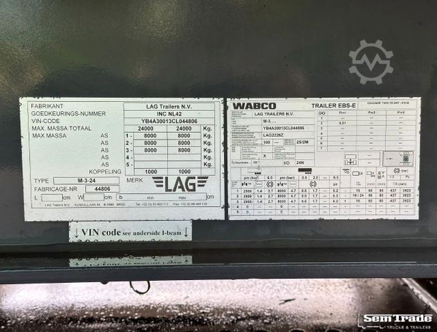 Anhänger LAG M-3-24 + PIET RUIZEVELD DS LIFT AXLE 72.000 KM S