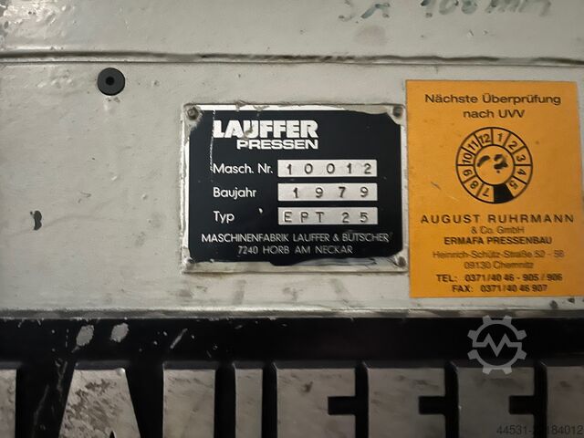 Hydraulic high-speed press Lauffer EPT 25