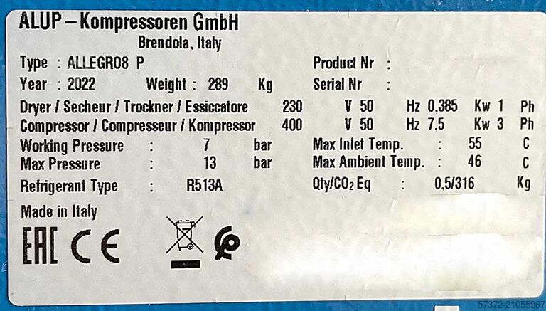Kompressor Alup Allegro 8 P