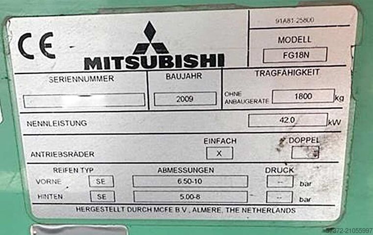 Gasl Forklift Truck Mitsubishi FG18N
