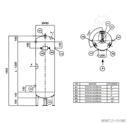 Kompressor-Set + STEHENDER DRUCKBEHÄLTER CORMAK LUFT 700 VSD+PM + BUTLA 200L PION