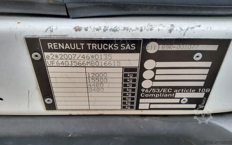 Koffer Renault D 240 P4x2 BAKWAGEN - EURO 6 - 12 TON - 21-BRK-8