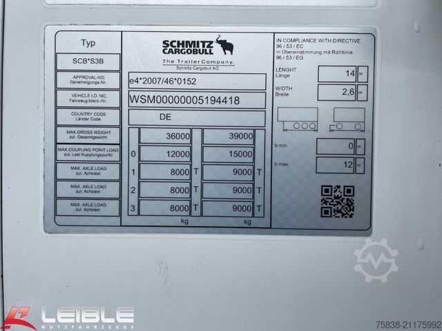 Kühlauflieger SCHMITZ CARGOBULL SKO24*2.619Std.*Trennwand*Blumenbreit**TOP**