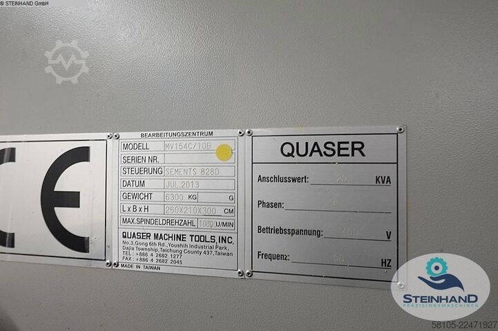 Milling machining centers - vertical QUASER MV 154 C-10B