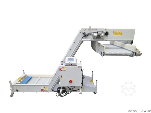 Angled conveyor belt, H: 1,650 mm Amboss + Langbein 1000006073, FB: 510 mm