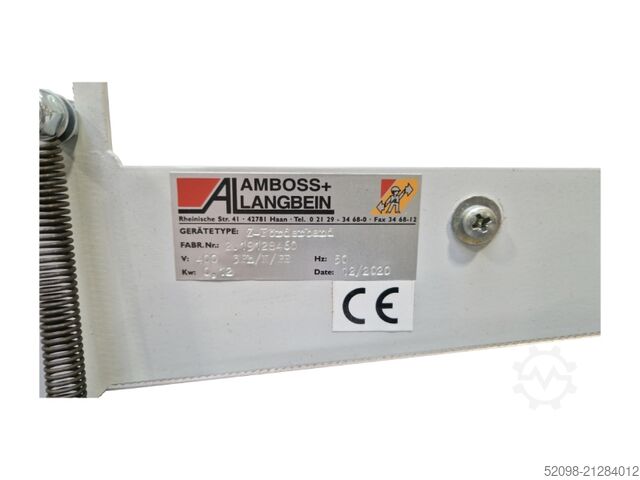 Angled conveyor belt, H: 1,650 mm Amboss + Langbein 1000006073, FB: 510 mm