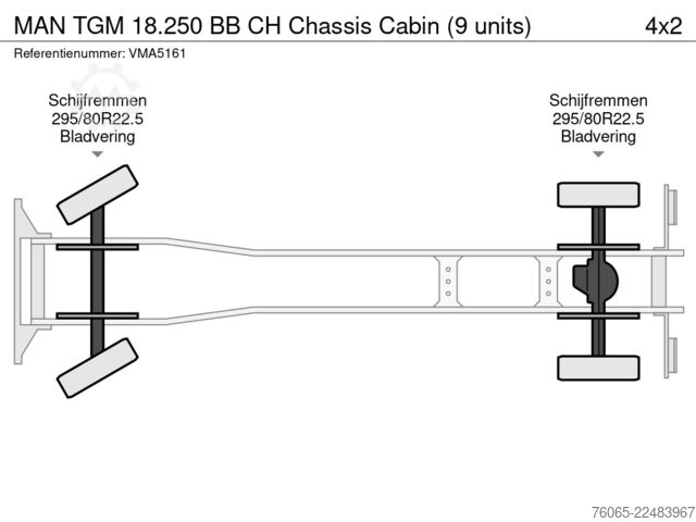 Fahrgestell mit Fahrerhaus MAN TGM 18.250 BB CH Chassis Cabin (9 units)