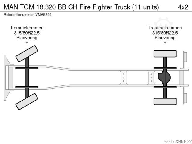 Fire engine MAN TGM 18.320 BB CH Fire Fighter Truck (11 units)