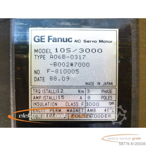 Control unit Fanuc A06B-0317-B002#7000 AC Servo Motor