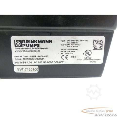 Component Brinkmann 6UMFR1AA-D05113 Frequenzumrichter SN:902800OEC0000H