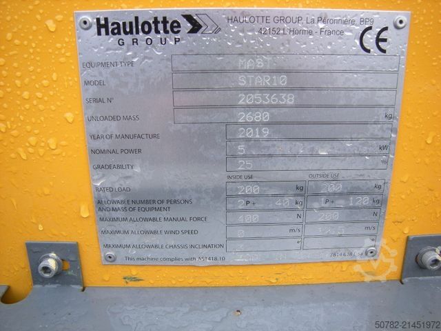 Work platform HAULOTTE Arbeitsbühne Haulotte Star 10, AH  10 m