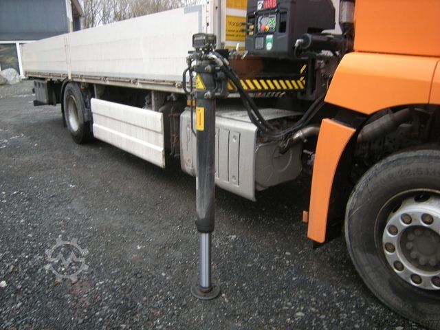 Flatbed truck MERCEDES-BENZ ACTROS 1830, Pritsche mit Kran HIAB X-HIDUO 092B