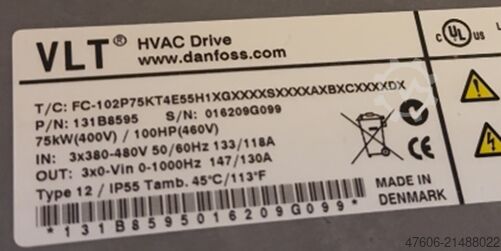 Frequenzumrichter 75kW Danfoss VLT HVAC Drive FC 102