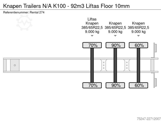 Schubboden Knapen Trailers N/A K100 - 92m3 Liftas Floor 10mm