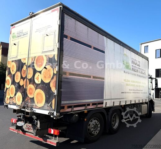LKW mit Pritsche & Plane MERCEDES-BENZ 2530 ANTOS, Wingliner li., 6x2, Lenkachse
