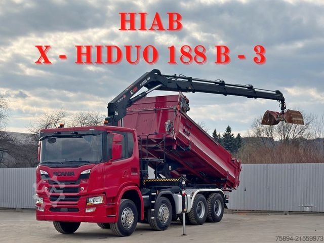 Kipper LKW SCANIA G 450 Kipper*HIAB X - HIDUO 188 * 8x4*TOPZUSTAND