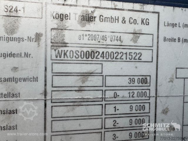 Open semitrailer with tarp Kögel Curtainsider Mega