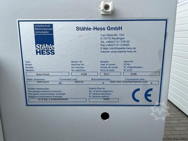 Fine grinding machine steels Hess Saturn Roto Finish Stähle Hess Saturn Roto Finish