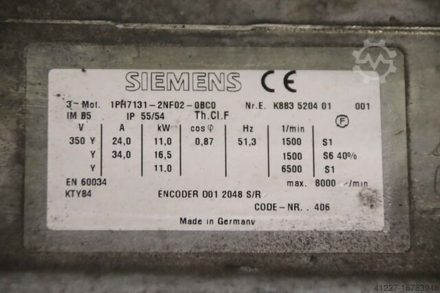 Servo motor 350 V 16.5 kW Siemens 1PH7131-2NF02-0BC0