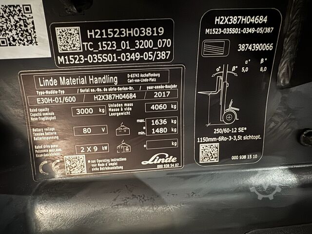 Front loader forklift Linde E 30 H [ID: 176]