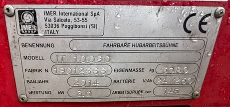 Scherenhebebühne Imer IT10090