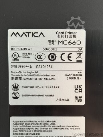 Retransfer Card Printer Matica EDIsecure MC660 Retransfer Card Printer