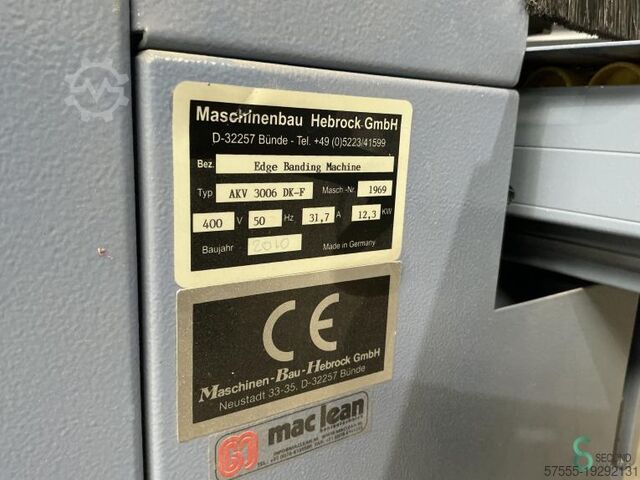 Kantenanleimmaschinen Hebrock AKV 3006 DK-F 2010 Hebrock AKV 3006 DK-F