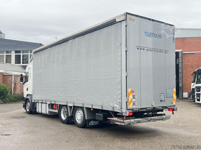 Flatbed truck with tarp Scania R 490 Plane-Jumbo Retarder Edscha LBW Lenkachse