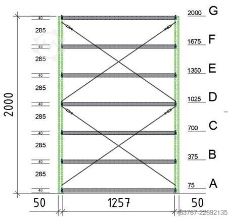 Modular shelf Meta - HxBxT: 2.000 x 1.300 x 600 mm - 7 Ebenen - ab 64€ pro Grundfeld