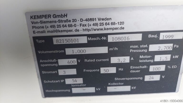 Welding mist extraction KEMPER 82150101