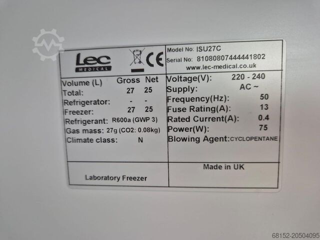 Lec Medical ISU27C Freezer Lec Medical ISU27C