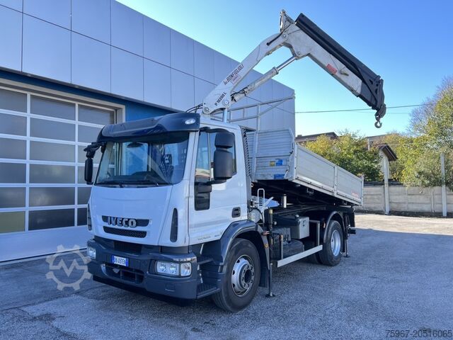 Dreiseitenkipper mit Kran Iveco Eurocargo 150e25