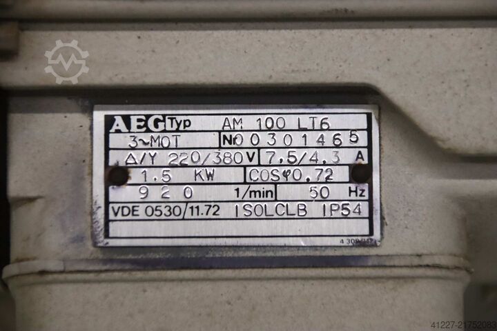 Electric motor 1.5 kW 920 rpm AEG AM 100 LT6