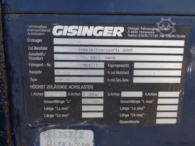 Auflieger mit Arbeitsbühne MEUSBURGER MPS-3 Rungentachen Containerverriegelungen