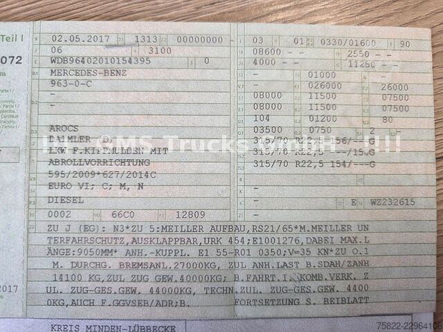 Other MERCEDES-BENZ Actros 2545 / Lenkachse / Meiller RS21.65