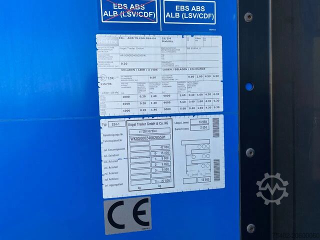 Curtain sided Kögel S24-1 / Tautliner / SAF + Disc / 1x Lift Axle