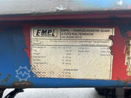 Trailer EMPL CA 18 ABROLLANHäNGER ,LUFTGEFEDERT OHNE AUFBAU!