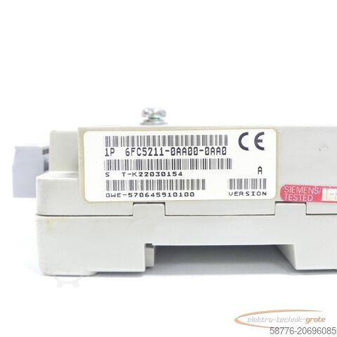 Component Siemens 6FC5211-0AA00 -0AA0 elektrische Baugruppe Version: A SN:T-K22030154