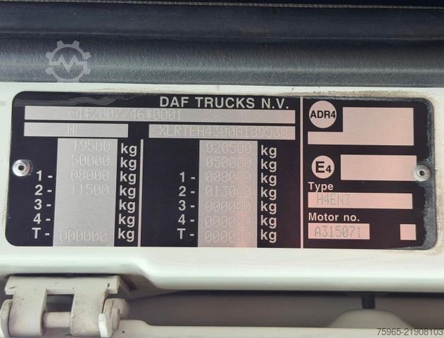Standard tractor unit DAF XF 480 SSC FT EURO 6 PARK COOLING 2X TANKS 820.0