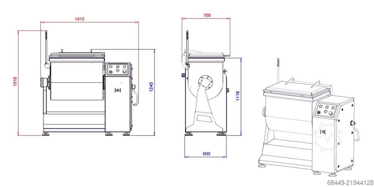 Paddle mixer 200 L, Type Barmix 200 D Barsso Peddelmenger 200 L., Type Barmix 200 D
