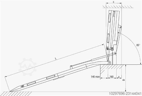 Drive-on ramp, aluminum, L2400 x W800 mm - 1 piece  