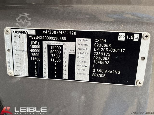 Standard tractor unit SCANIA S 650 *Hydro*Standklima*Leder*VollLuft*