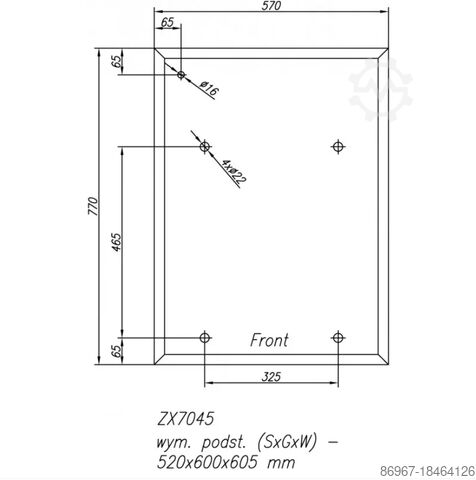 Base for ZX 7045 milling-drilling CORMAK Podstawa do frezarko-wiertarki ZX 7045