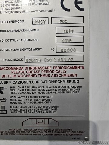 Abkantpresse Vimercati PHSY 200