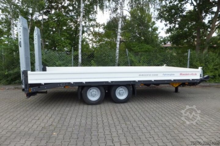 Low loader trailer Möslein TTT 11- 6,28 Weiß  Neuer Tandemtieflader